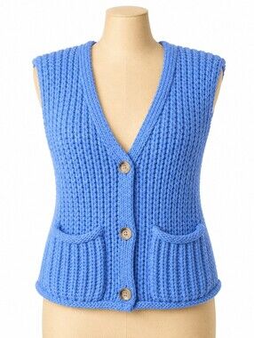 BLANKNYC Blue Knit Sweater Vest Size M NWT